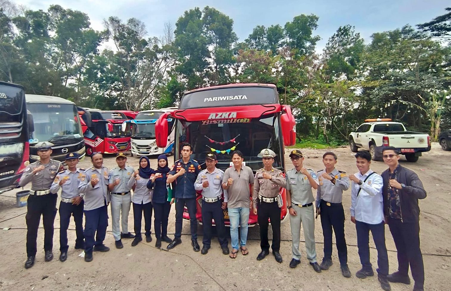 Jasa Raharja Bersama Stakeholder Laksanakan Ramp Check Angkutan Lebaran di PT Inko Nuri Jaya dan PT Batam Family Trans