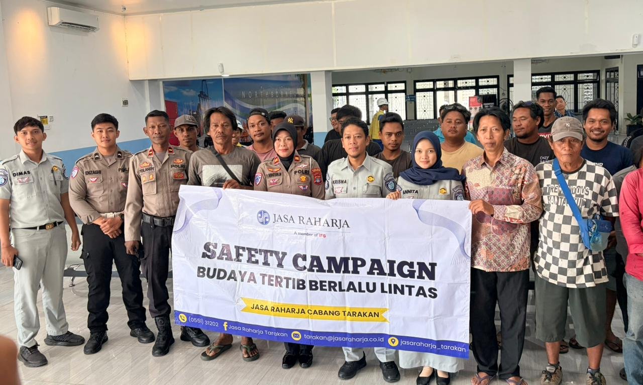 Tingkatkan Keselamatan Berlalu Lintas, Jasa Raharja Gelar Safety Campaign untuk Sopir Truk di Pelabuhan Malundung Tarakan