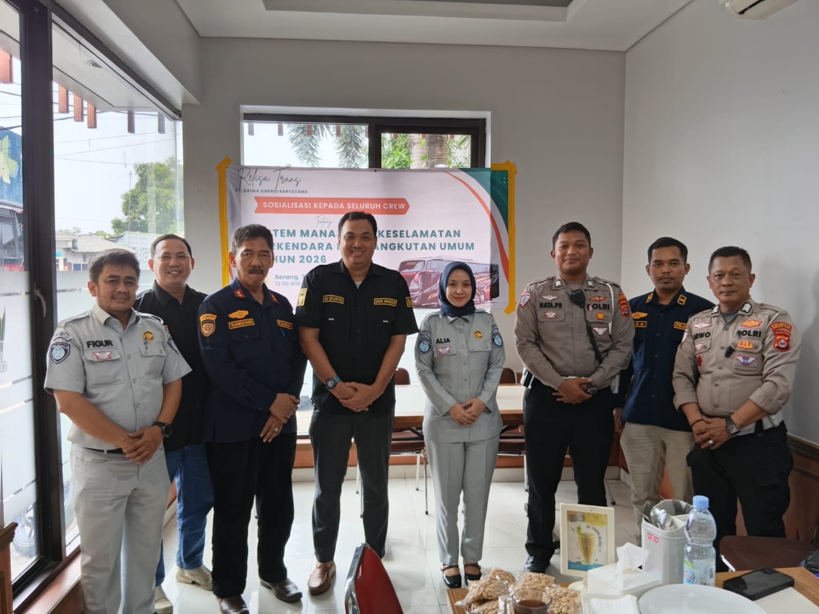 Bersama Wujudkan Perjalanan Aman, Jasa Raharja Tingkatkan Kesadaran Keselamatan Driver Bus PT Daiwa Sinergi Karyatama